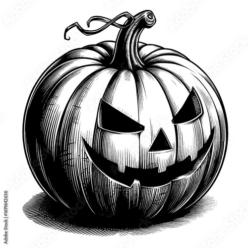 Halloween pumpkin. Vector illustration isolated on a white background