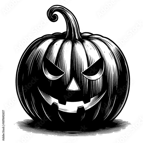 Halloween pumpkin. Vector illustration isolated on a white background