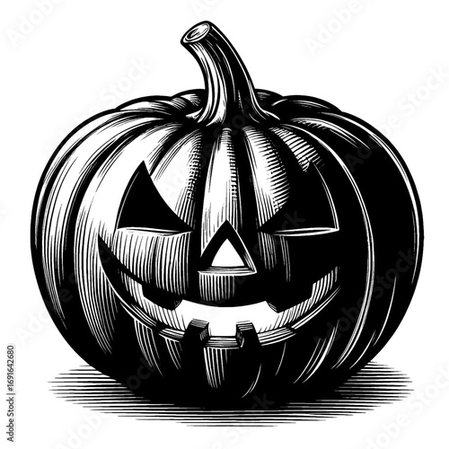 Halloween pumpkin. Vector illustration isolated on a white background