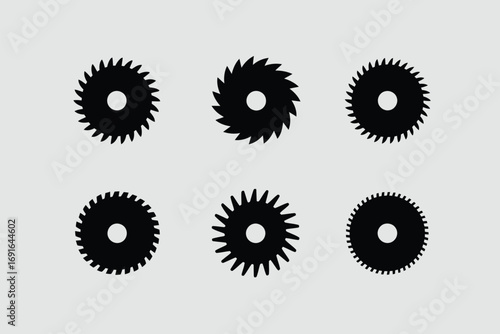 Black circular saw blades with sharp teeth cutting tools woodworking
