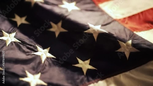 American flag waving in breeze