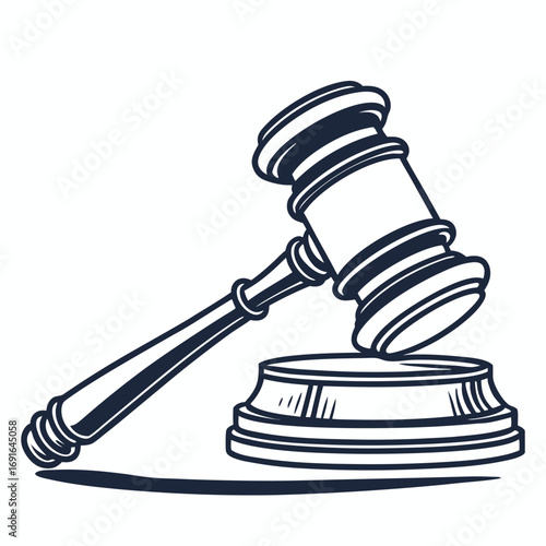 Gavel on Sound Block Legal Auction Justice.