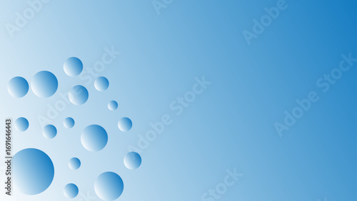 Modern blue gradient bubbles geometric abstract background.