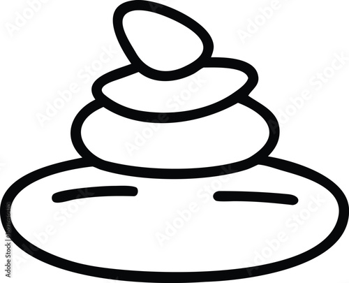 Simple outline drawing of fecal matter emoji icon or symbol style