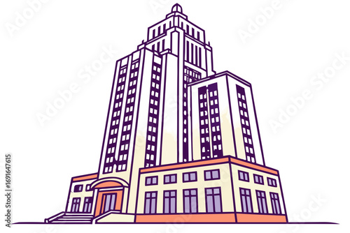 Tall office building with many windows