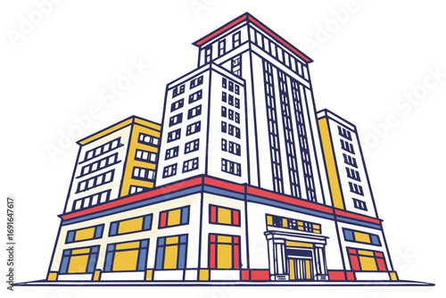 Modern office building with multiple floors