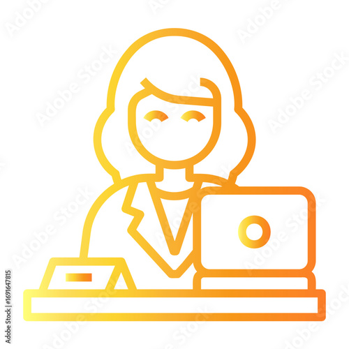 secretary Line Gradient Icon
