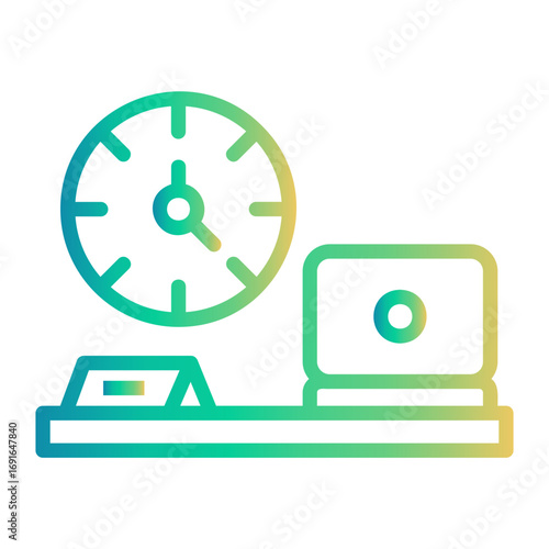 secretary Line Gradient Icon