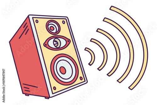 Speaker emitting sound waves