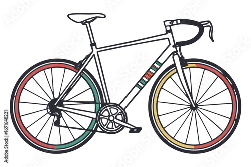 Line art illustration of a road bicycle