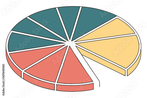 Pie chart with one slice removed