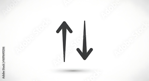 Dynamic up and down arrows symbolizing progress, change, or direction in a clean, modern graphic