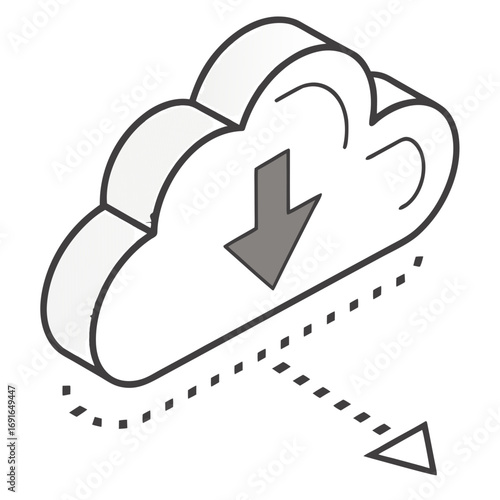 Cloud download icon with arrow
