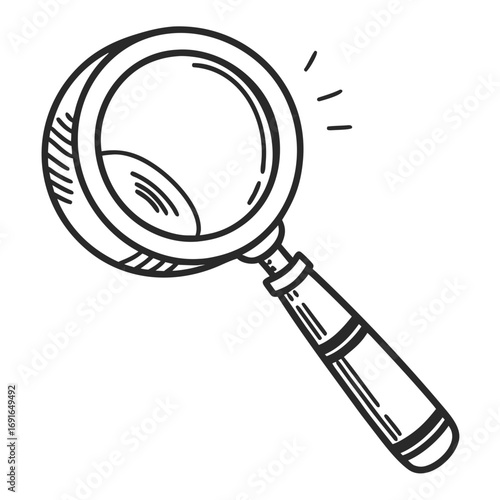 Hand drawn magnifying glass illustration