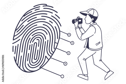 Fingerprint and photographer, concept of evidence and investigation