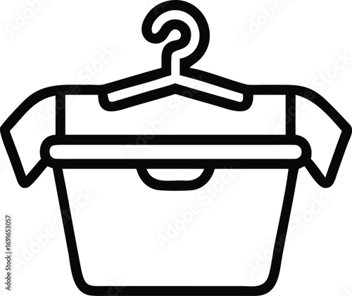 Simple Outline of a Shirt on Hanger for Clothing Store