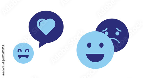 Vector illustration of emotions and feelings icons