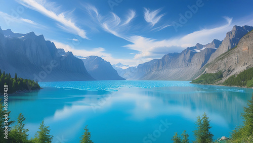 A serene and tranquil clear glacier
