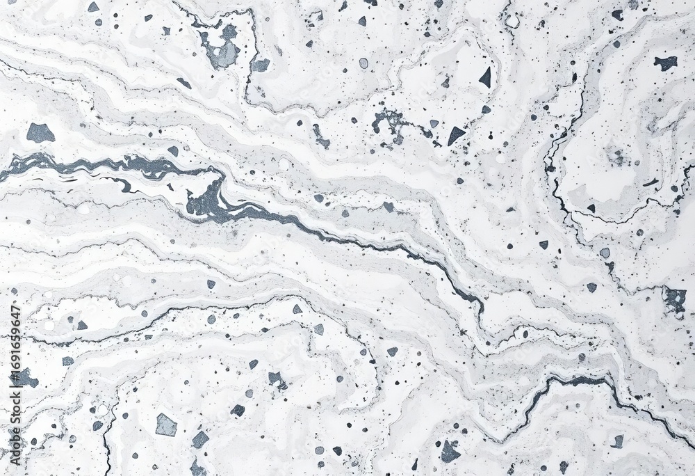 Fototapeta premium Intricate swirls of grey and white granite marble, polished to a high sheen, wall, architecture