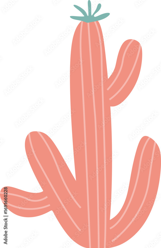Obraz premium Soft Abstract Cactus Illustration Element