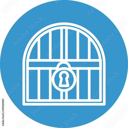 Door Lock Vector Line White Circles Multicolors
