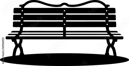 sitting bench silhouette vector illustration