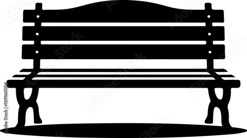 sitting bench silhouette vector illustration