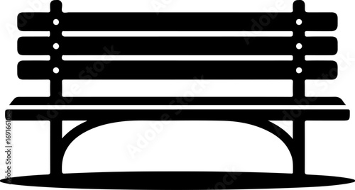 sitting bench silhouette vector illustration