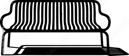 sitting bench silhouette vector illustration