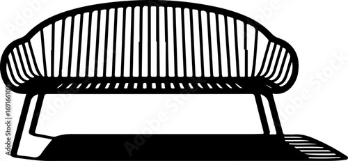 sitting bench silhouette vector illustration