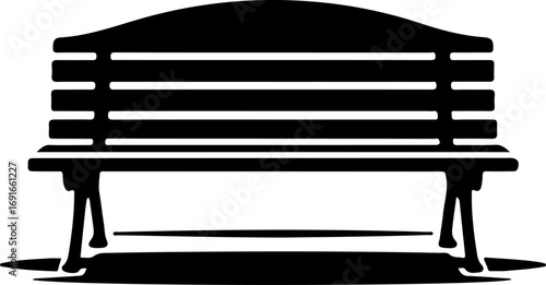 sitting bench silhouette vector illustration