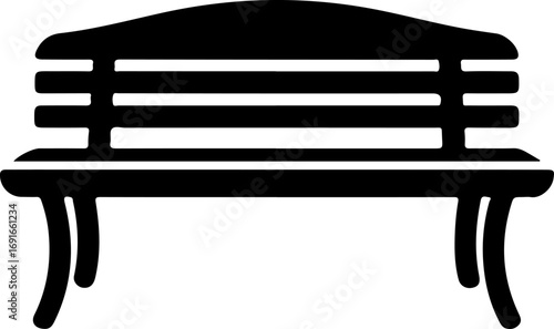 sitting bench silhouette vector illustration