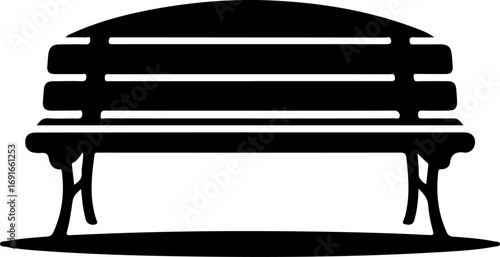 sitting bench silhouette vector illustration