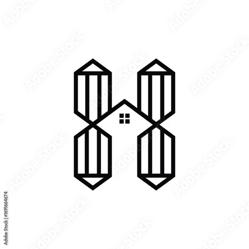 real estate company logo with letter H.
