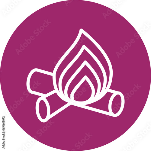 Bonfire Vector Line White Circles Multicolors