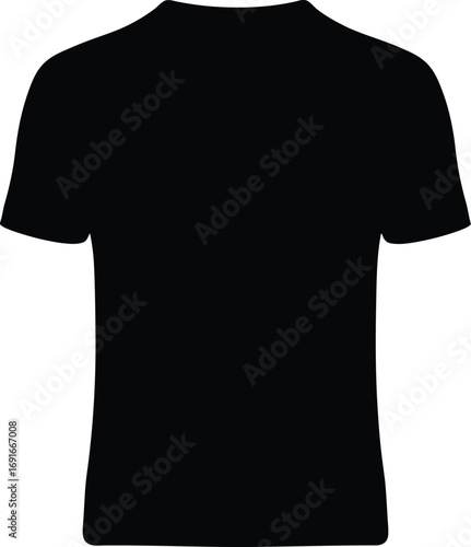 Classic black t shirt mockup for apparel design branding and clothing product presentation silhouette