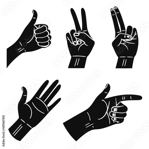 Collection of hand gestures for communication