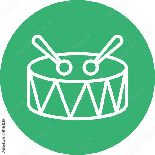 Drum Major Vector Line White Circles Multicolors