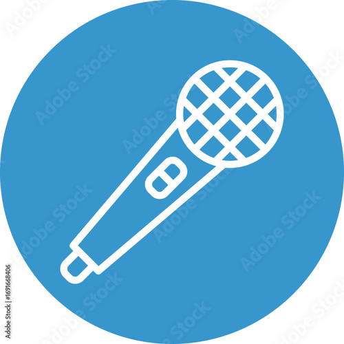 Emcee Microphone Vector Line White Circles Multicolors