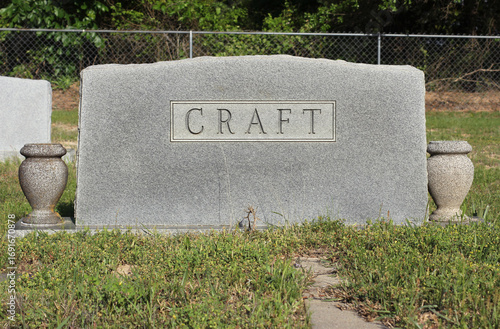 Headstone in Cemetery With Word Craft. Death Concept