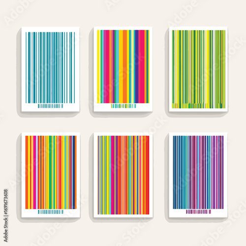 set of colorful barcode