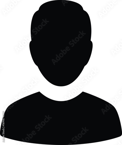 Silhouette icon of a person representing a generic user or profile placeholder silhouette