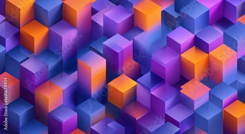 Abstract 3D Cubist Pattern