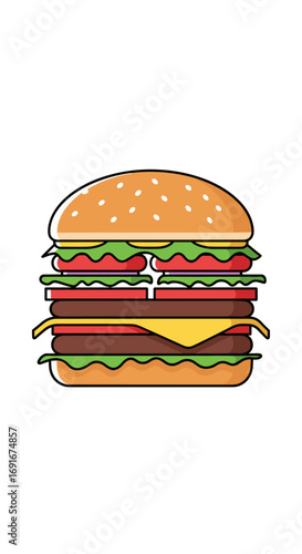 A delicious double cheeseburger with fresh lettuce tomatoes and crispy onions