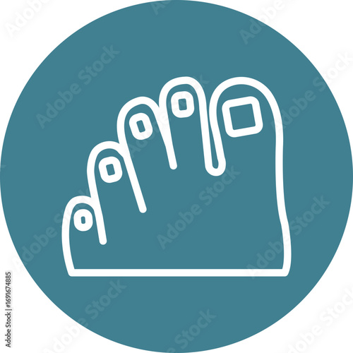 Toenails Vector Line White Circles Multicolors