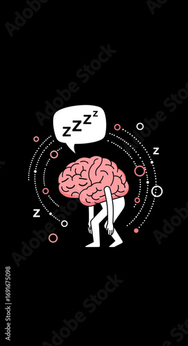 The weary brain struggles to stay awake during the long night of fatigue and exhaustion