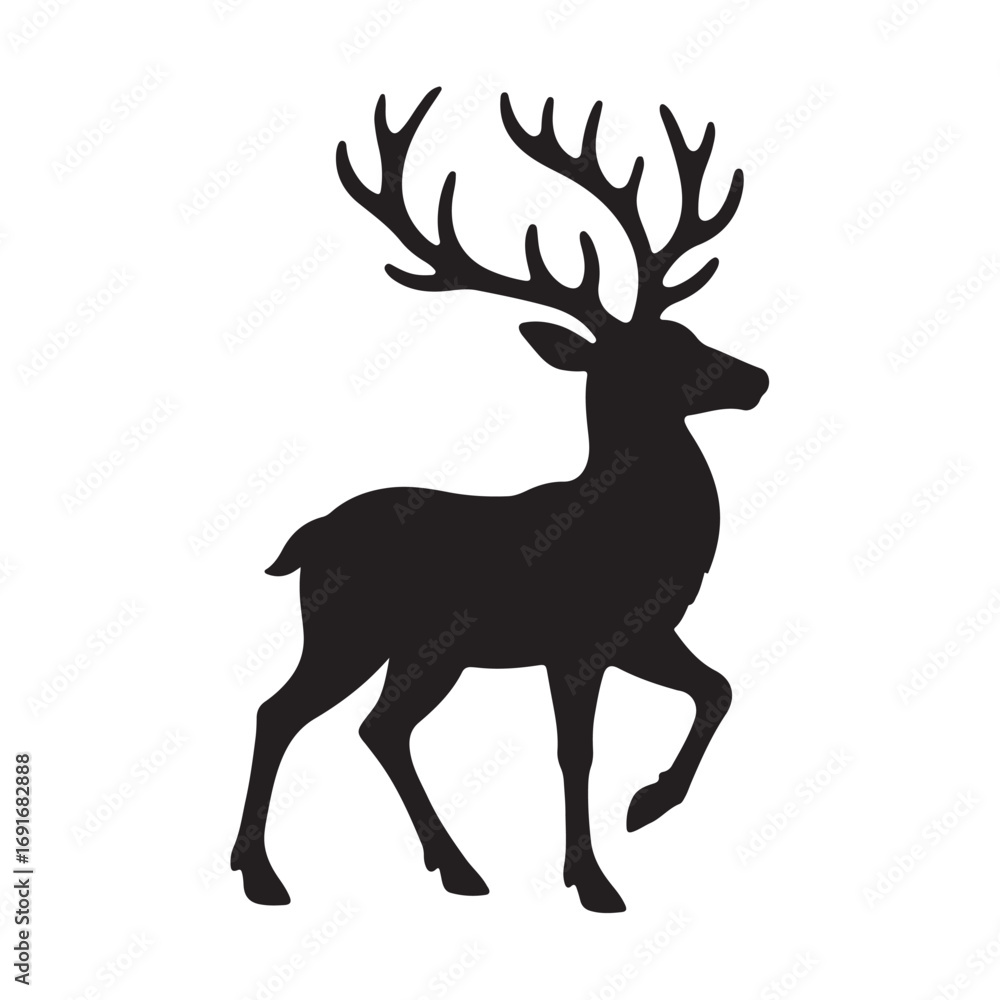 Obraz premium deer silhouette vector illustration on white background