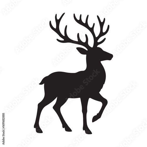 deer silhouette vector illustration on white background