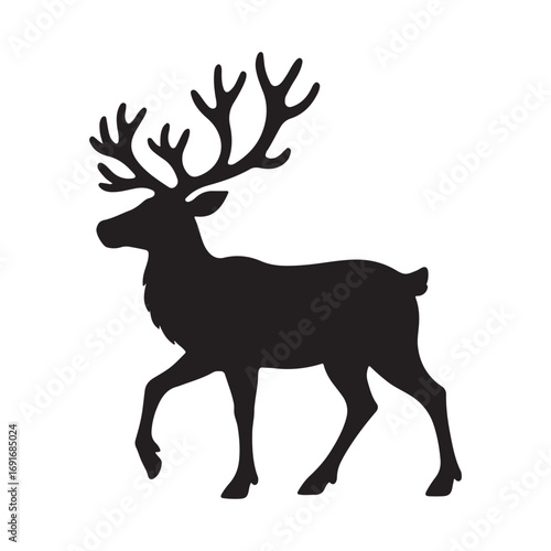 deer silhouette vector illustration on white background