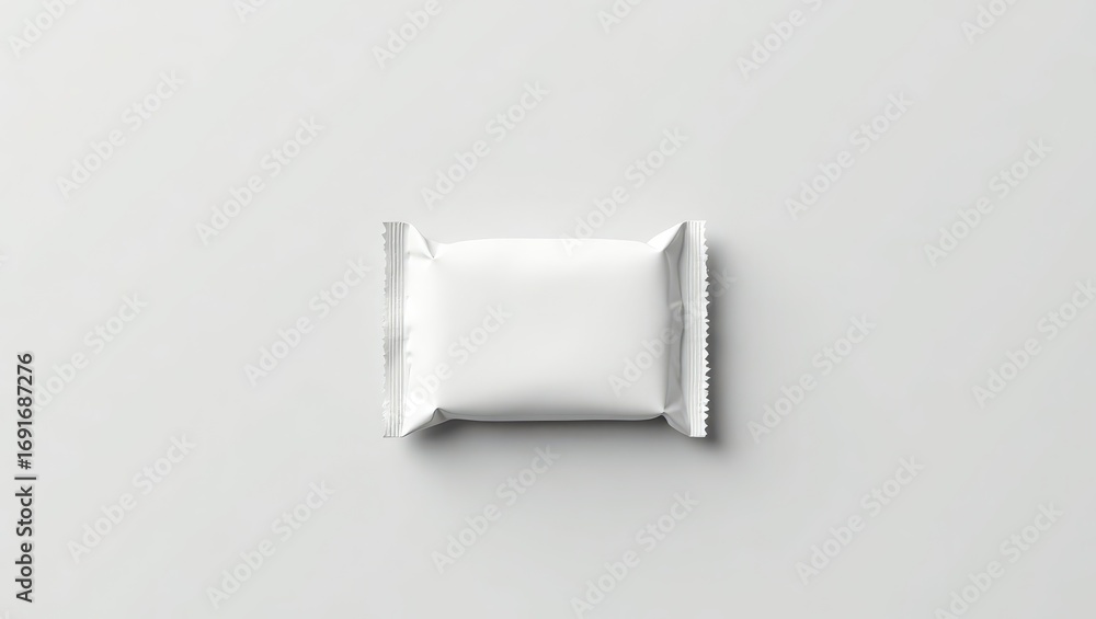 Obraz premium High-angle, shot of a blank, white food package, showcasing a clean, minimalist design.